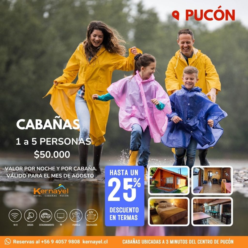 Rebaja de precios en pucon en cabañas a 3 minutos del centro