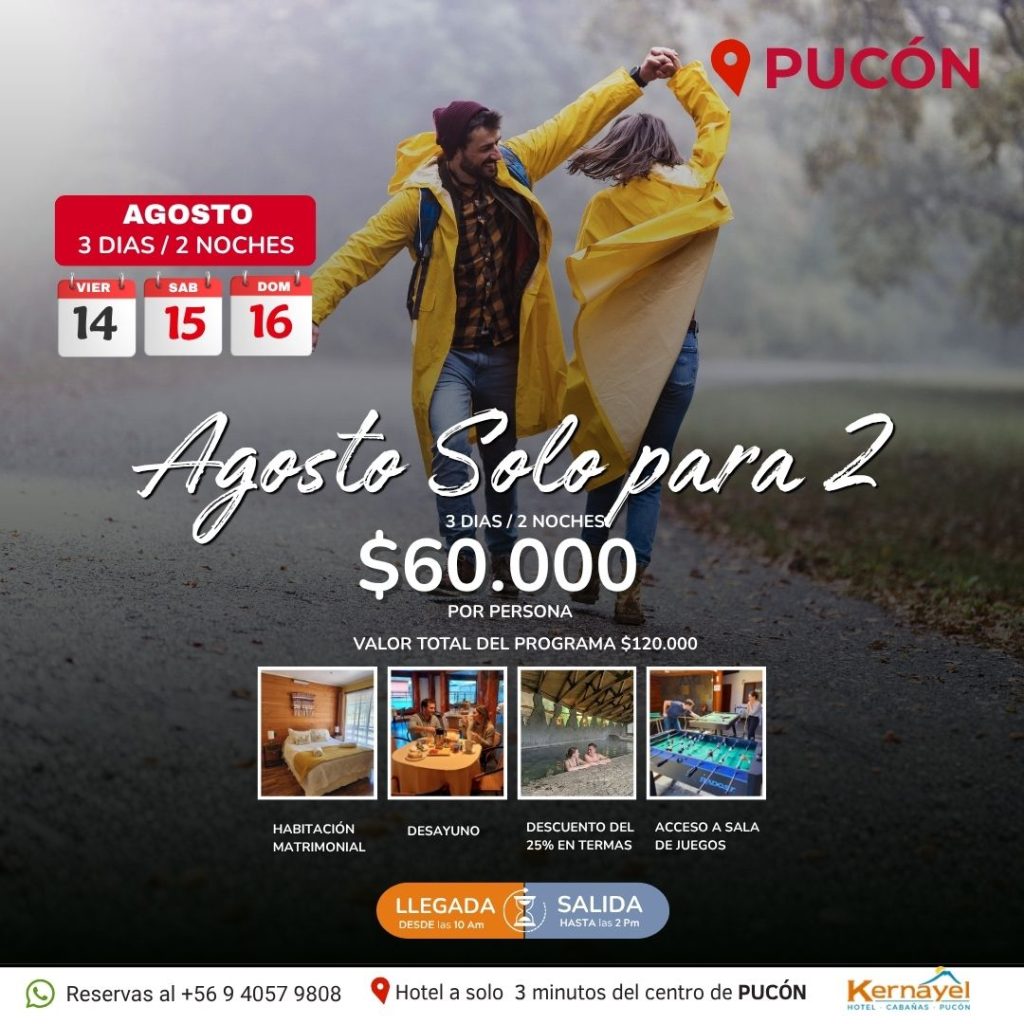 solopara dos alojamieto en puco cerca del centro de pucon